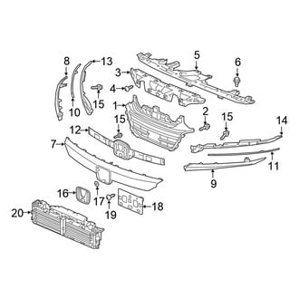 Honda OE - Front Bumper & Grille - Grille & Components