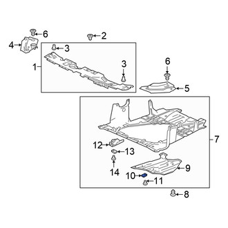 Honda OE - Radiator Support Splash Shield Clip