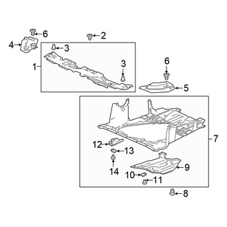 Honda OE - Radiator Support - Splash Shields