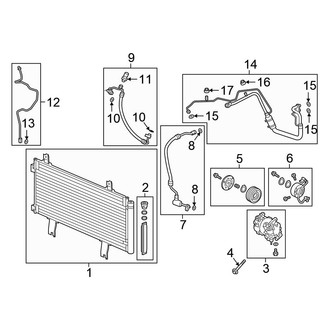 Honda OE - Air Conditioner & Heater - Condenser, Compressor & Lines (1.5L)