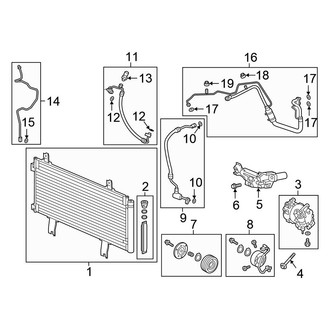 Honda OE - Air Conditioner & Heater - Condenser, Compressor & Lines (2.0L)