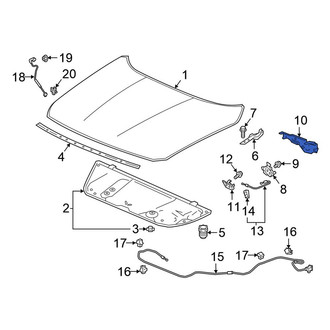 Honda OE - Front Hood Latch Cover