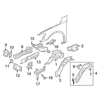 Honda OE - Front Right Fender Rail Bracket