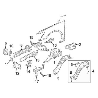 Honda OE - Fender - Structural Components & Rails