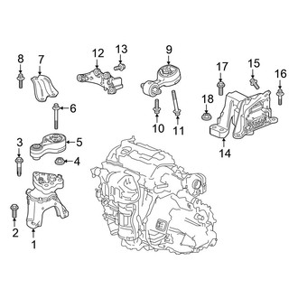 Honda OE - Engine / Transaxle - Engine & Transmission Mounting (1.5L Standard Tr)