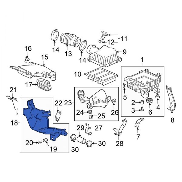 Honda OE 172966B2A01 Front Engine Air Intake Resonator