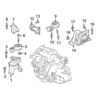 Honda OE - Engine / Transaxle - Engine & Transmission Mounting (2.0L Standard Tr)
