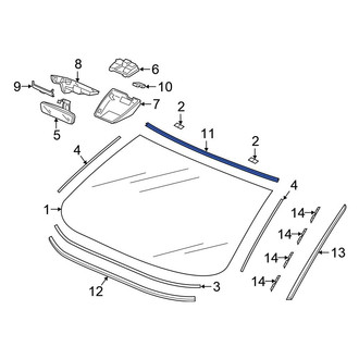 Honda OE - Front Upper Windshield Molding