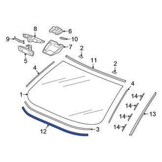 Honda OE - Front Lower Windshield Molding