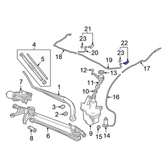 Honda OE - Front Left Windshield Washer Nozzle