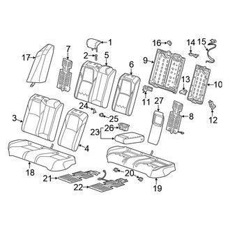 Honda OE - Seats & Tracks - Rear Seat Components (With Split Bench)