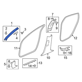 Honda OE - Left Body A-Pillar Trim Panel