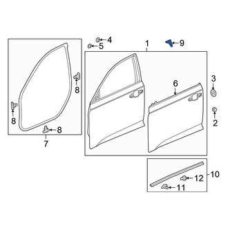 Honda OE - Front Right Upper Door Window Molding