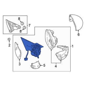 Honda OE - Front Left Door Mirror