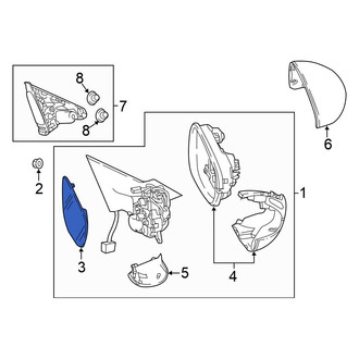 Honda OE - Front Left Door Mirror Glass