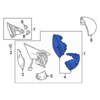 Honda OE - Front Left Door Mirror Housing