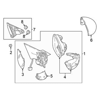 Honda OE - Front Door - Outside Mirrors (W/O Signal Lamp)