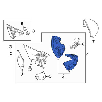 Honda OE - Front Left Door Mirror Housing