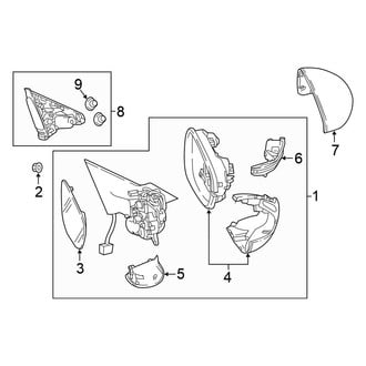Honda OE - Front Door - Outside Mirrors (With Signal Lamp)