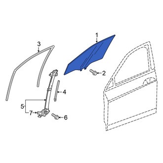 Honda OE - Front Left Door Glass