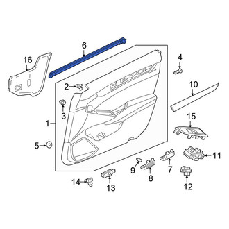Honda OE - Front Right Door Window Belt Weatherstrip