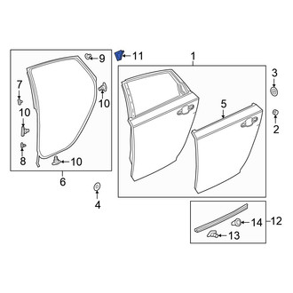Honda OE - Rear Left Upper Door Window Molding