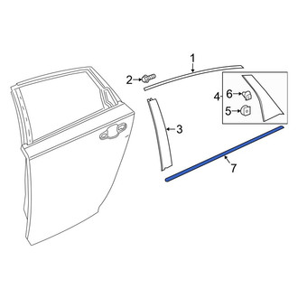 Honda OE - Rear Left Door Belt Molding