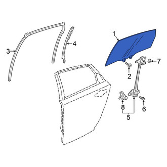 Honda OE - Front Left Door Glass