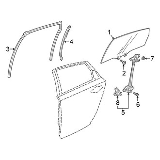 Honda OE - Rear Door - Glass & Hardware