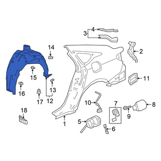 Honda OE - Rear Left Quarter Panel Splash Shield