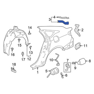 Honda OE - Rear Left Quarter Panel Gutter