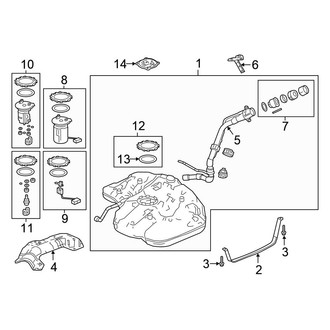 Honda OE - Fuel System Components (EX / EX-L / LX / Sport / Touring)