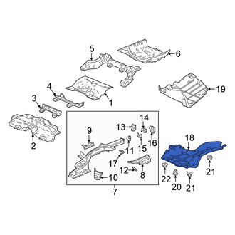 Honda OE - Rear Right Floor Pan Splash Shield