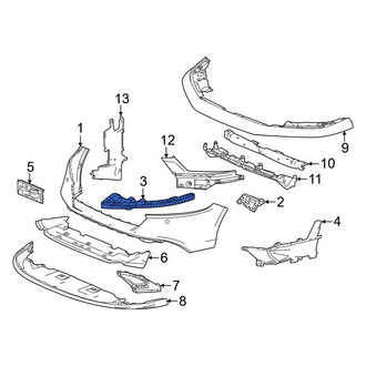 Honda OE - Front Right Bumper Cover Support Rail