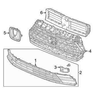 Honda OE - Front Bumper & Grille - Grille & Components