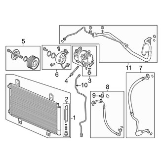 Honda OE - Air Conditioner & Heater - Condenser, Compressor & Lines (EX / LX)