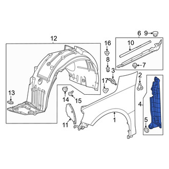 Honda OE - Front Right Forward Fender Filler Panel