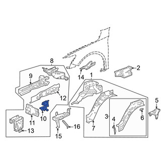 Honda OE - Front Right Frame Stiffener