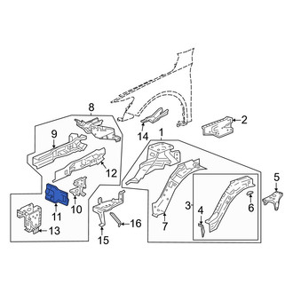 Honda OE - Front Left Bumper Impact Bar Bracket
