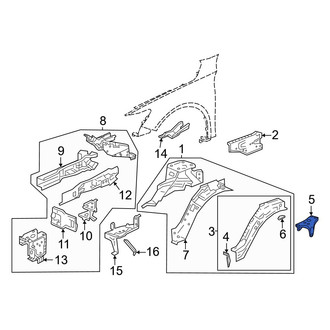 Honda OE - Center Left Fender Rail Bracket