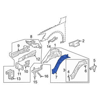 Honda OE - Front Left Fender Apron Reinforcement