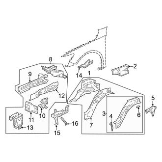 Honda OE - Fender - Structural Components & Rails
