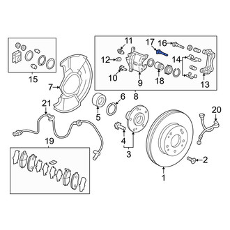 Honda OE - Front Lower Disc Brake Caliper Pin