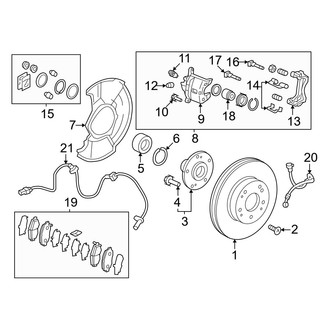 Honda OE - Front Suspension - Brake Components (EX / LX)