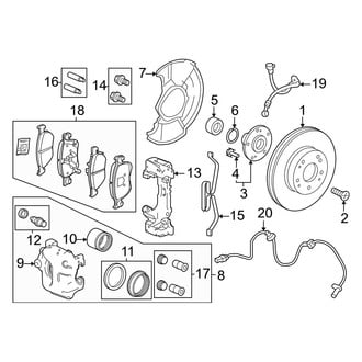 Honda OE - Front Suspension - Brake Components (Hybrid EX-L / Hybrid Sport / Hybrid Sport-L / Hybrid Touring)