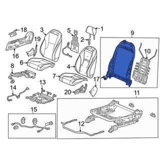 Honda OE - Front Right Seat Back Frame