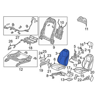 Honda OE - Front Left Seat Back Cushion Cover