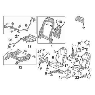 Honda OE - Seats & Tracks - Passenger Seat Components (With Power)