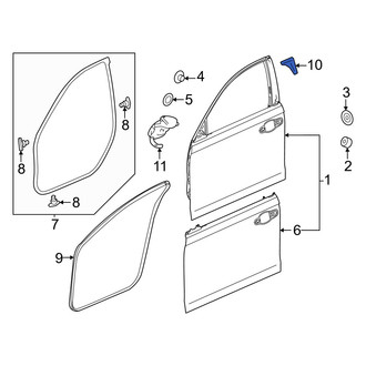 Honda OE - Front Left Upper Door Window Molding