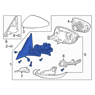 Honda OE - Front Left Door Mirror